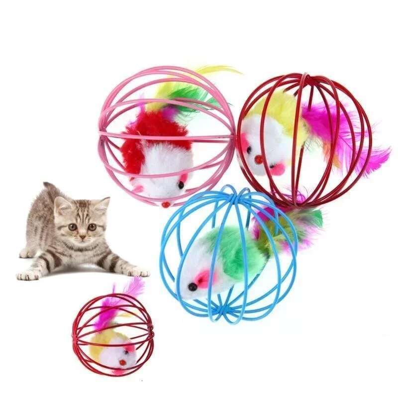 Cat Toy Random Color Mouse Ball Cage Kittens - Pet Supplies and Accessories for Fees