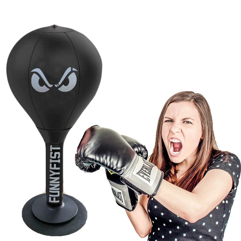 Stress Relief Boxing Bag Suction Cup Base Speed Ball Inflatable Foam Spring Fighting Speed Reflex Training Fitness Equipment 250221