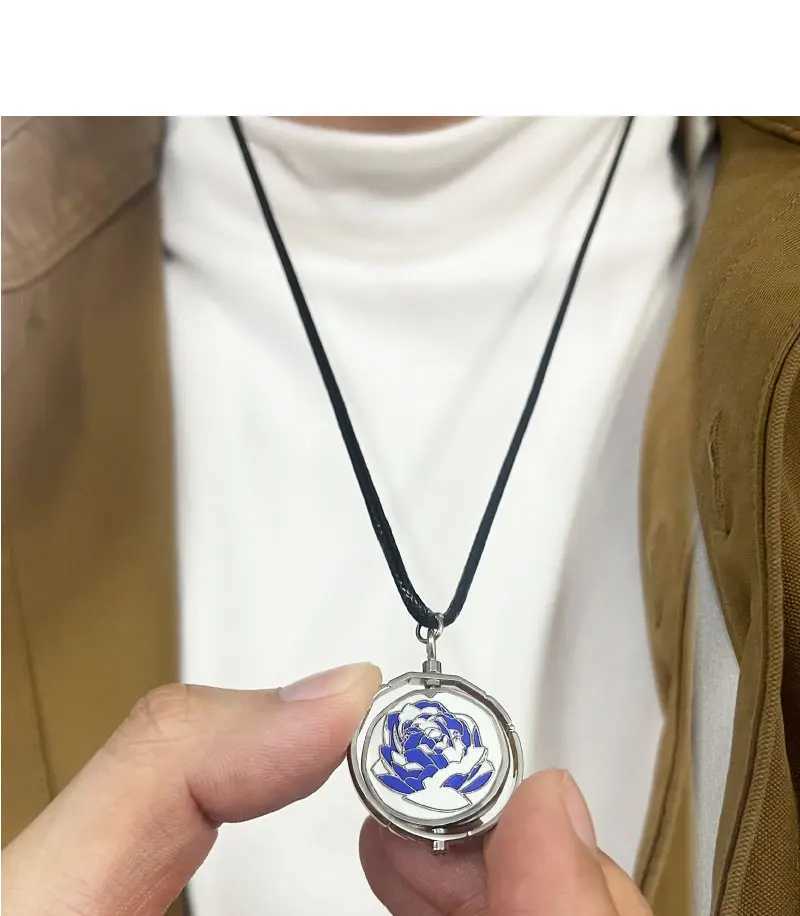 Jinx Blue Rose Rotating Necklace Anime Game Arcane Season 2 Backpack Pendant Metal Fashion Jewelry Fan Series W250221