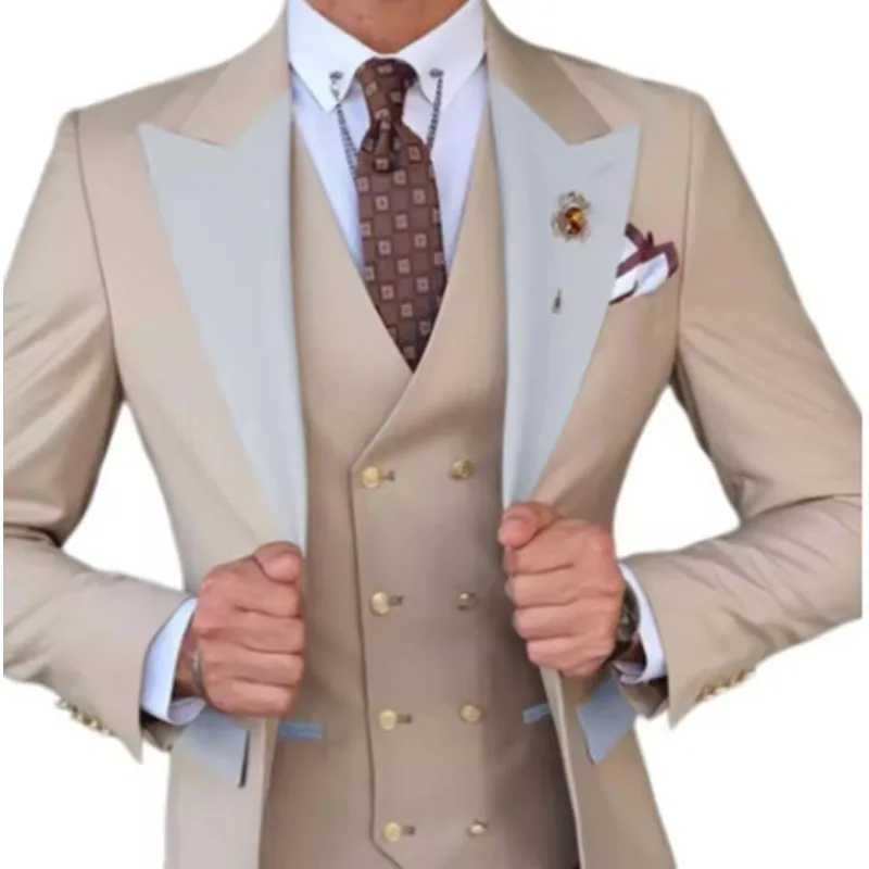Mens Formal 3Piece Slim Fit Suit Blazer Vest And Pants Classical Style Groomsman Tuxedo Wedding dresses Formal Party Set PromXJ250222