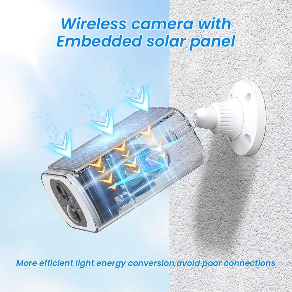 ANRAN Outdoor Solar Security Camera with Battery P 2.4G WIFI Camera Battery Cloud Storage Color Night Vision Cant Add NVR Z250222