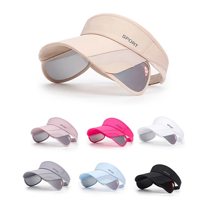 Top Empty Tennis Caps Wide Brim Sun Hat Summer Sports Sunscreen Hats UV Protection Golf Cap Adjustable Belts Visors for Running 250221