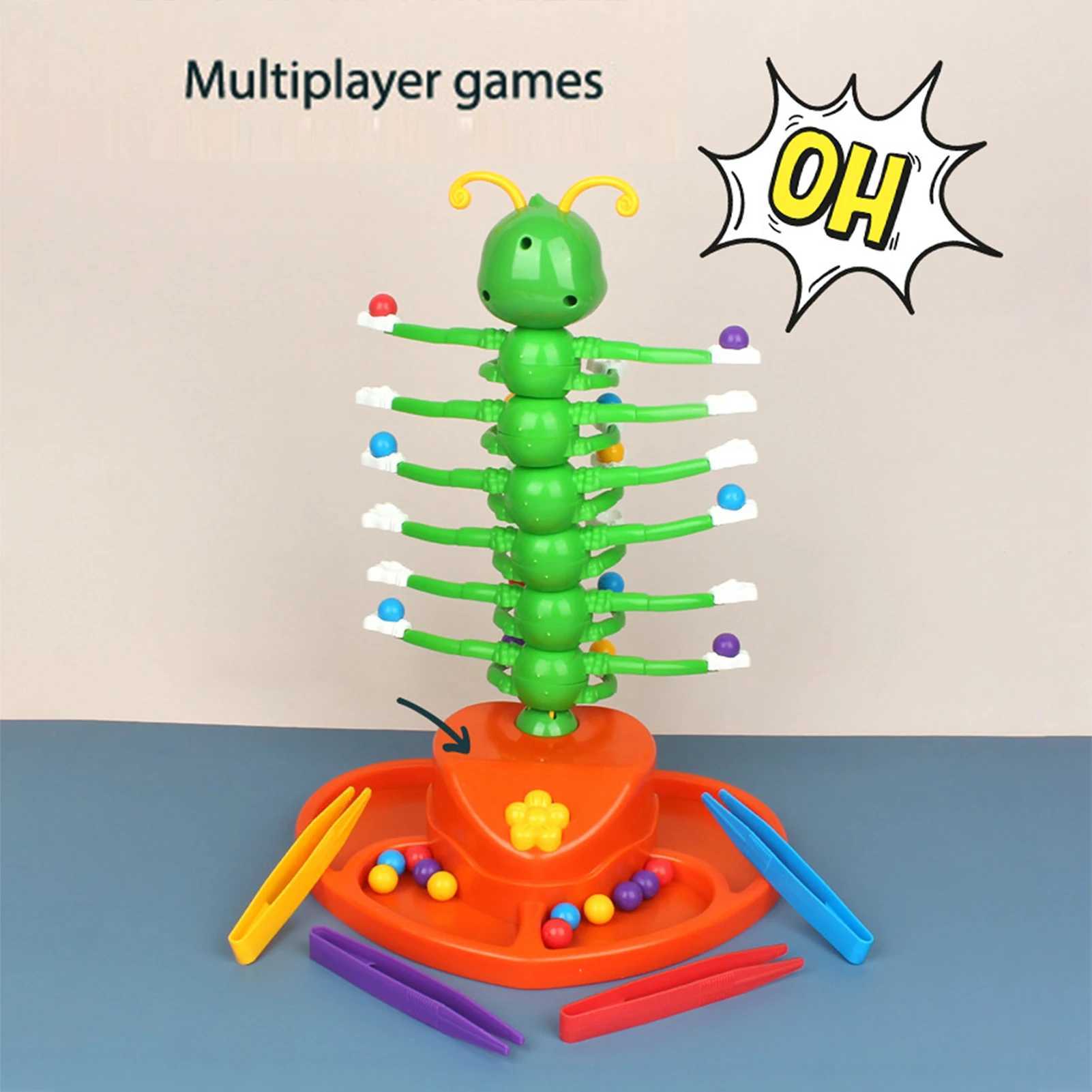 Electric Swing Dancing Fun Caterpillar Toy Novel Par Board With Sound Effect Compete To Place Colorful Bead Game Free shipping