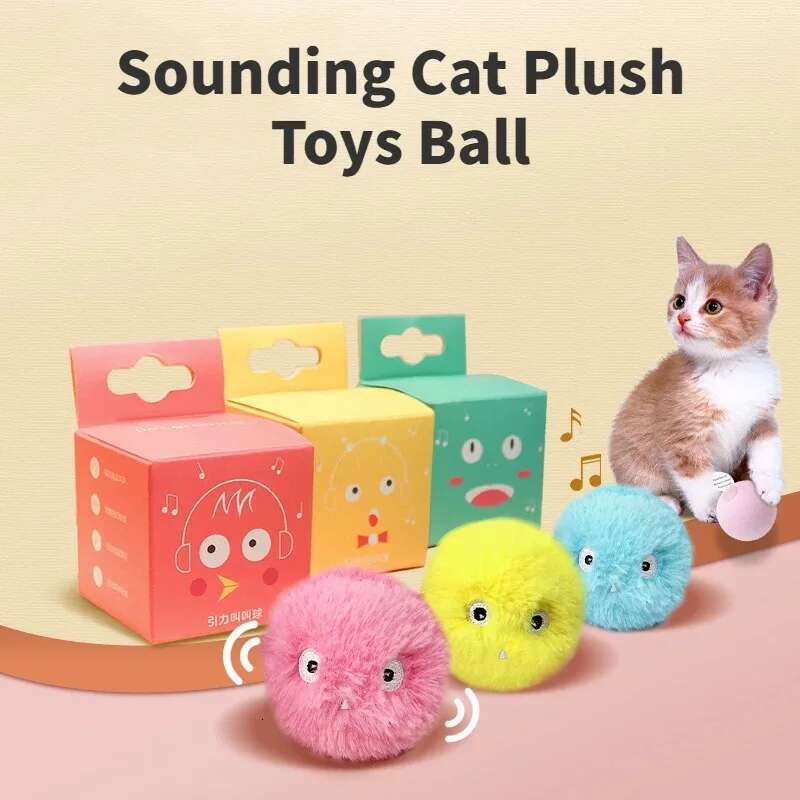 Sound Frogs Birds Chirping Crickets EVA Balls Rolg Cat Plush Soft Self-Heeg Teaser Toys Pet Accessories