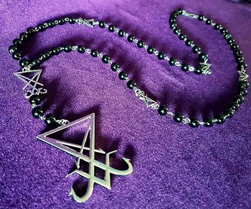 New Sigil Lucifer Rosary Luciferian Necklace occult goth gothic Necklaces left hand path rosary satanic W250221