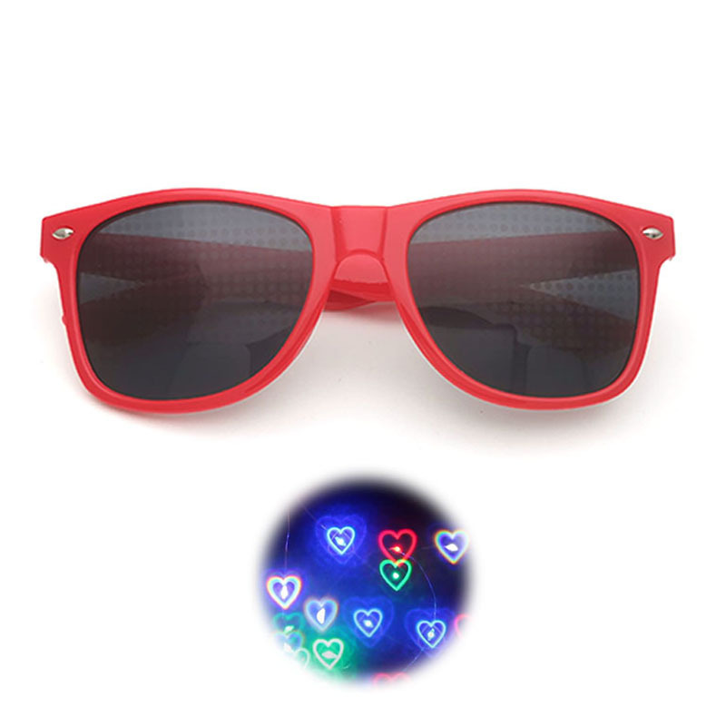 Black tech internet celebrity Valentine's Day gift, love light diffraction special effects glasses, creative fireworks sunglasses