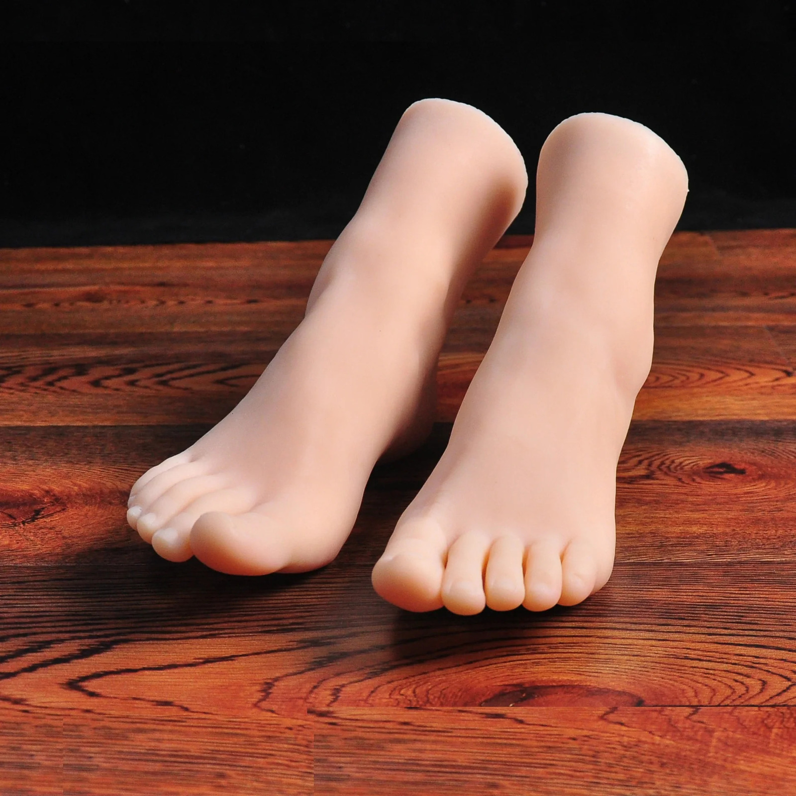 Large Size Female Foot Model 4100 Silicone Mannequin Feet Fetish Massage Fake Nail Practice Jewelry Shoes Display Soft TPE 250221