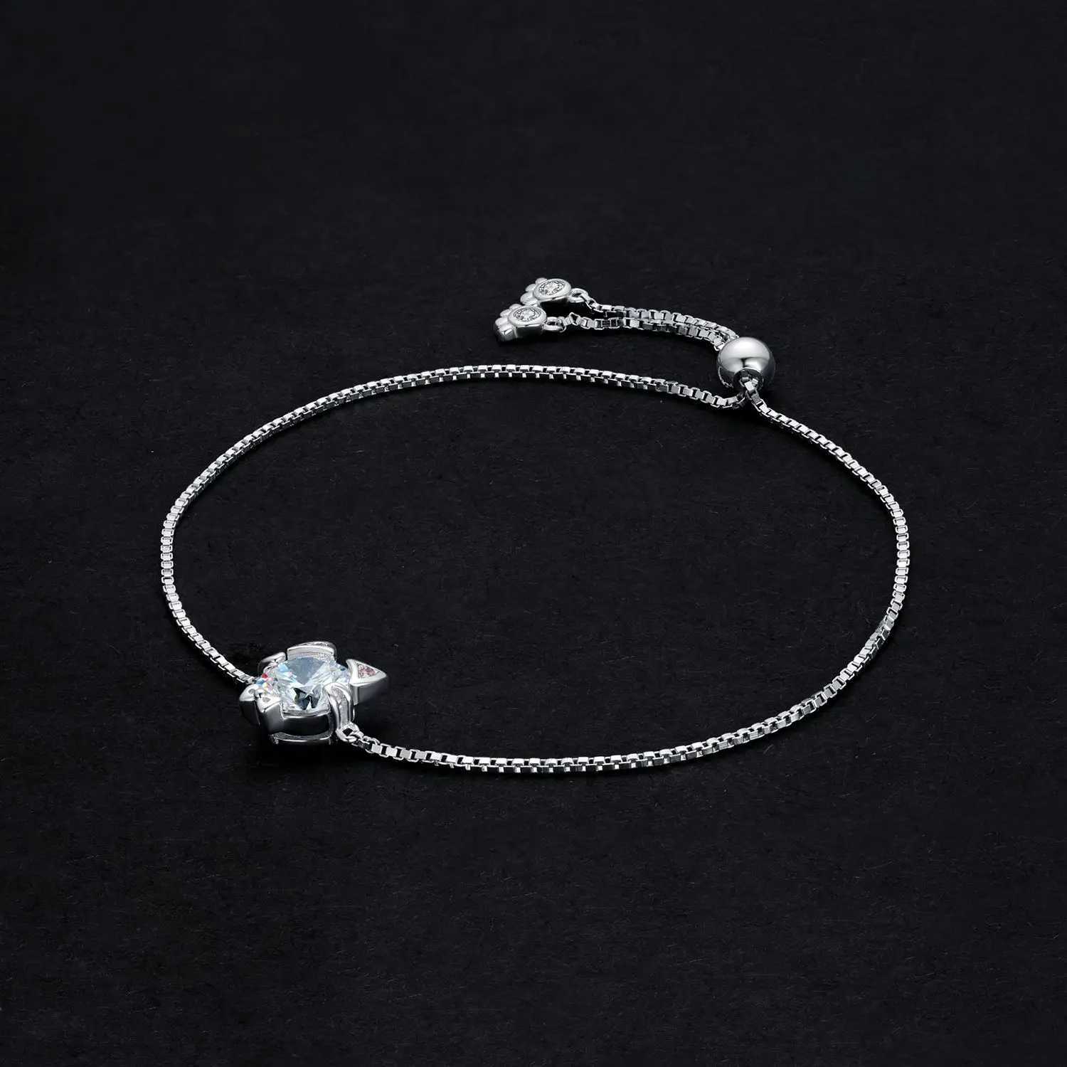 JewelryPalace newly arrived Love Cat 1.7ct round gemstone 925 sterling silver adjustable link bracelet womens exquisite jewelry gift W250221