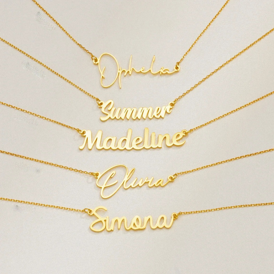 Custom Name Necklace for Women Personalised Cursive Letter Pendant Stainless Steel Jewelry Men Chain Choker Collar Personalizado 250221