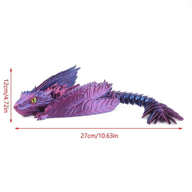 Feathered Wyvern Articulated Dragon 3D Printed Toys Desktop Pet Free shipping