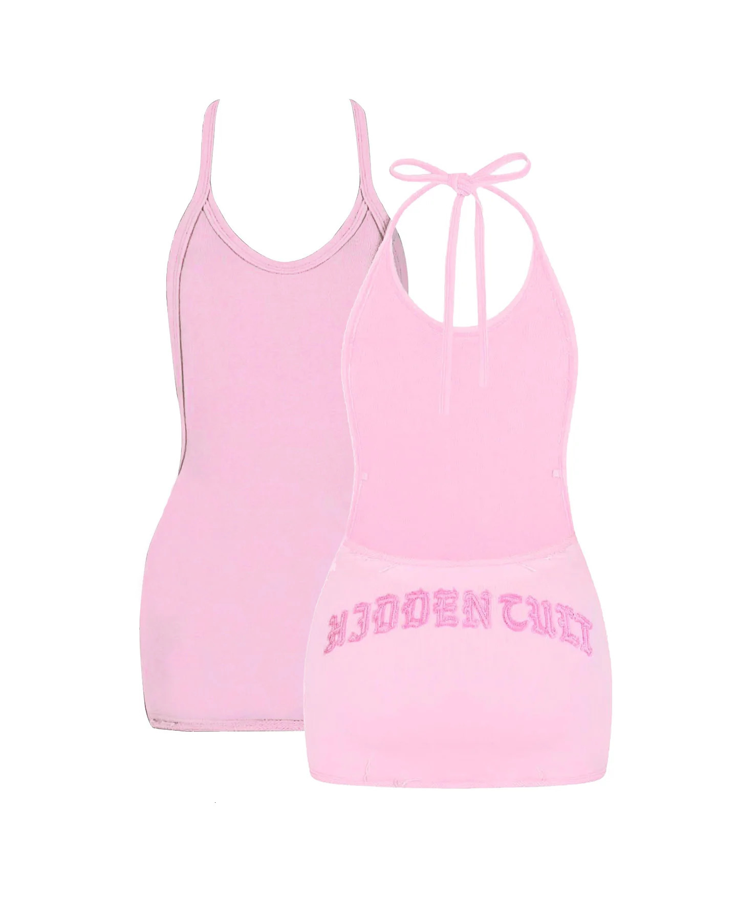 Fashion Y2K Sex appeal Letter splice Mini Tank Dress for Women Streetwear Summer Sleeveless Backless Short Girl tank Dresses 250218