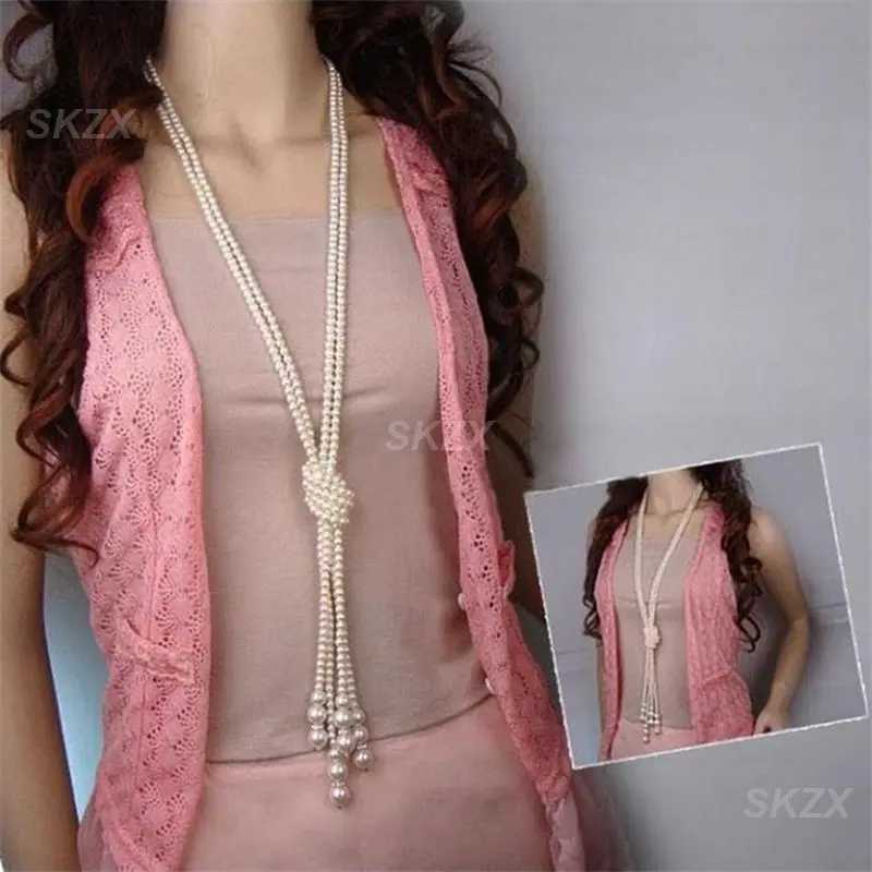 Natural Freshwater Pearl Necklace Handmade Exquisite Crystal Beads 5-Layer Sweater Chain Long Sleeve Sweater ChainXJ250222