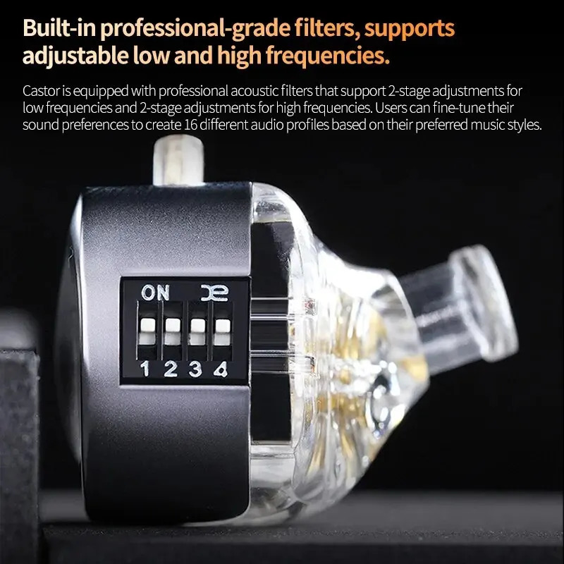 Castor In Ear HiFi Earphone 2DD Dynamic High-end Tunable Balanced Armature Earphones Monitor Headphone Cancelling Earbuds 250221