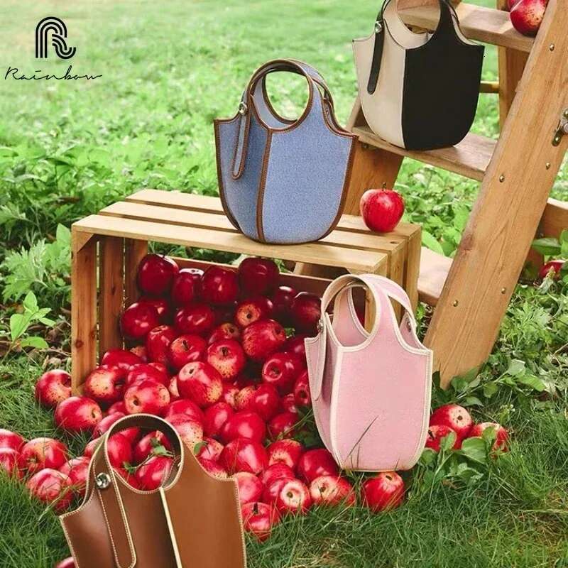 RAINBOW New Niche Fashion Amazing Song Hanging Basket Crossbody Female Casual Handbag Portable One Shoulder Large Women's Bags