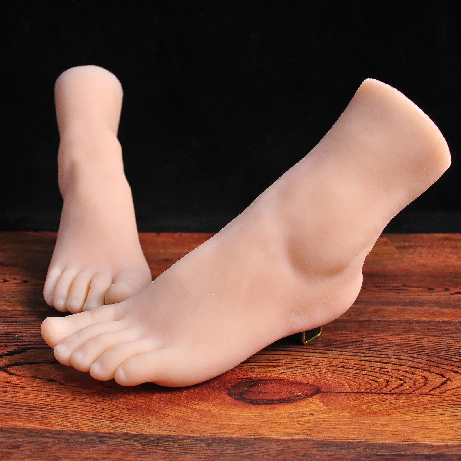 Large Size Female Foot Model 4100 Silicone Mannequin Feet Fetish Massage Fake Nail Practice Jewelry Shoes Display Soft TPE 250221