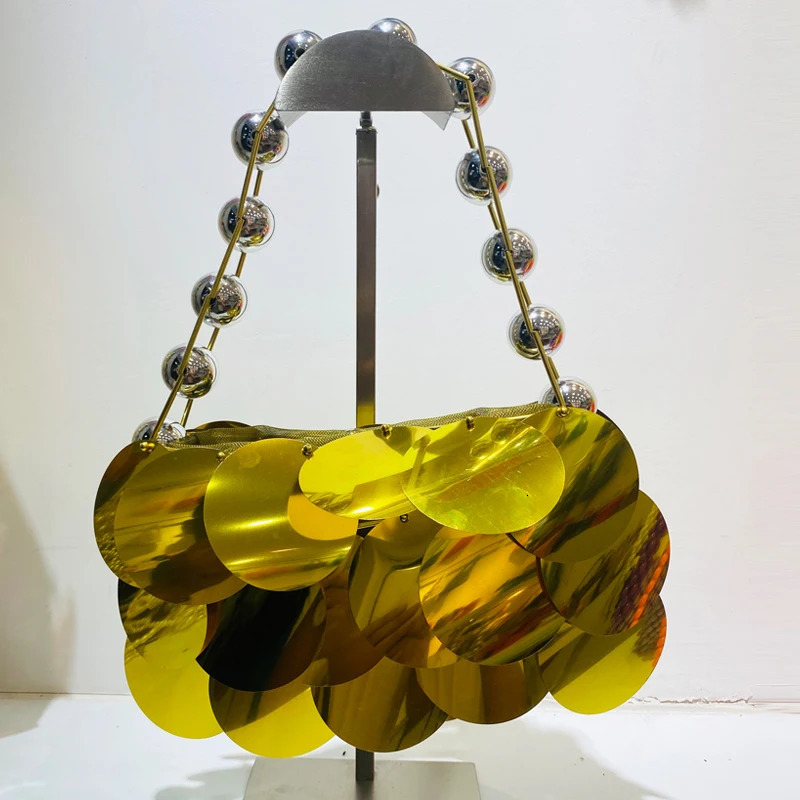 Lady Evening Bags For Women Luxury Designer Handbag And Purse Shiny Sequin Inlaid Weaving Beaded Trim Wrist Clutch Bag 250221