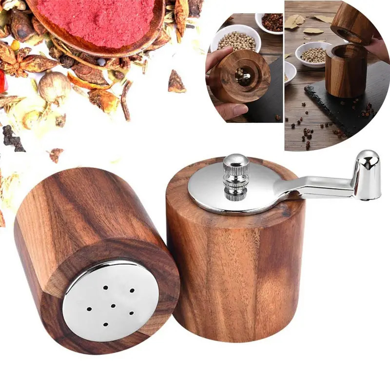Wood Hand Pepper Grinder Salt and Adjustable Mills Gourmet Precision Mechanisms Premium Sea Peppercorns 250217