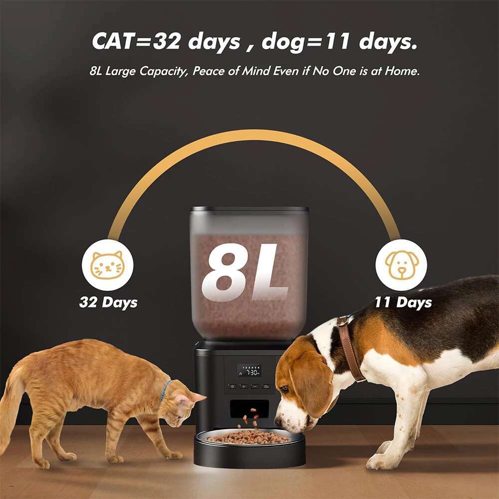 270.51oz Automatic with Key Control Furpipi Manufacture User-Friendly Time Setting Food Feeder Dispenser for Dog Cat