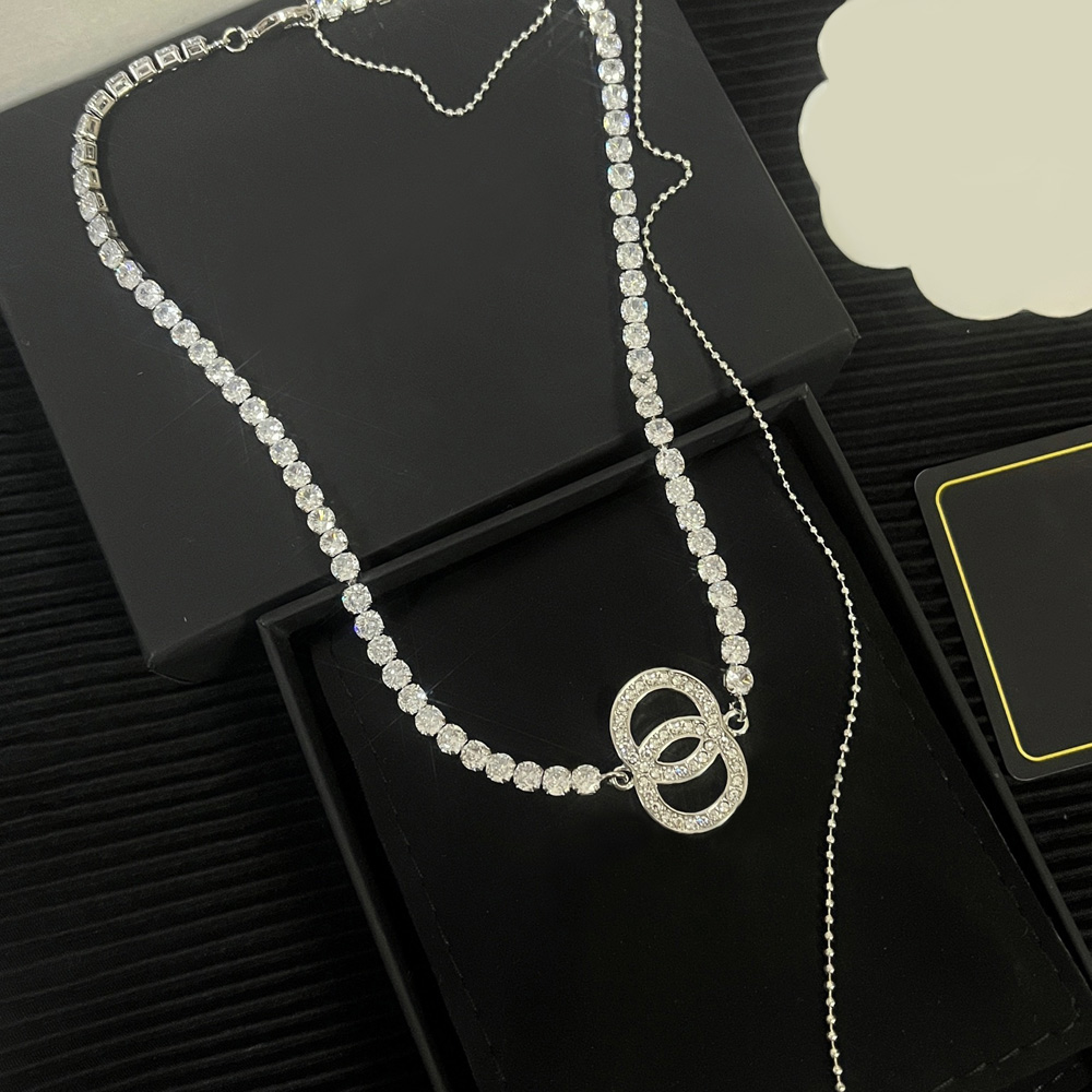 Crystal Heart Pendant Necklace 18K Gold Plated Stainless Steel Necklaces Choker Chain Pendant Fashion Womens Wedding Gifts Accessories Classic Jewelry