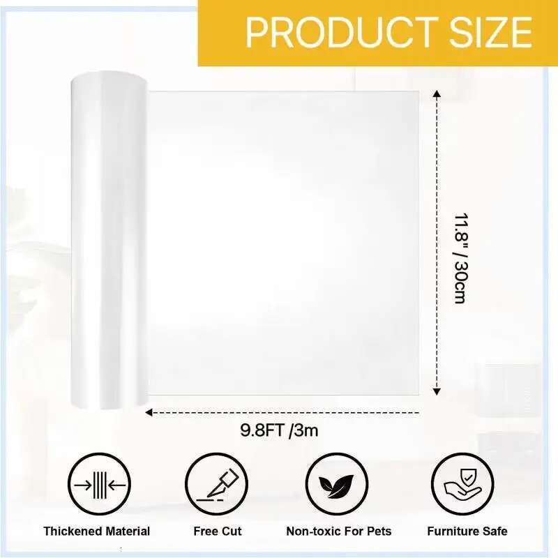 Cat Scratch Deterrent Protectors From Cats Transparent Self-Adhesive Pet Training Tape for Sofa Furniture Sticker