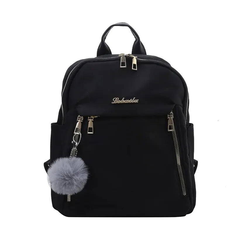 Backpacks Simple Large Capacity Black Travel Bag For Women Solid Harajuku Student Schoolbag Backpack Unisex Bags High Street 250214