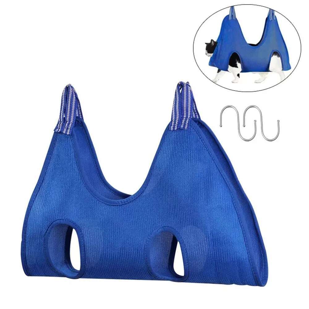 Auxiliary Pet Repairing Nail Dog Hammock Restraint Bag with 2 Hooks Cat Grooming Cleaning Holder
