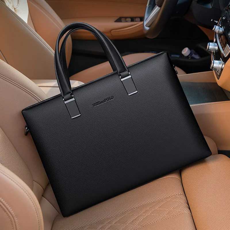 WILLIAM Men Briefcase High Quality Business Famous Brand Genuine Leather Shoulder Messenger Bags Office 14 inch Laptop bag Z250220