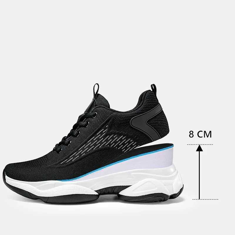 Summer Lift Sneakers Men Elevator Height Increasing for Man Insoles 8CM Hidden H Sports NEW top Inner Heightening Shoes Z250221