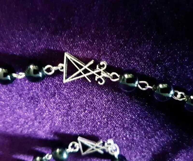 New Sigil Lucifer Rosary Luciferian Necklace occult goth gothic Necklaces left hand path rosary satanic W250221