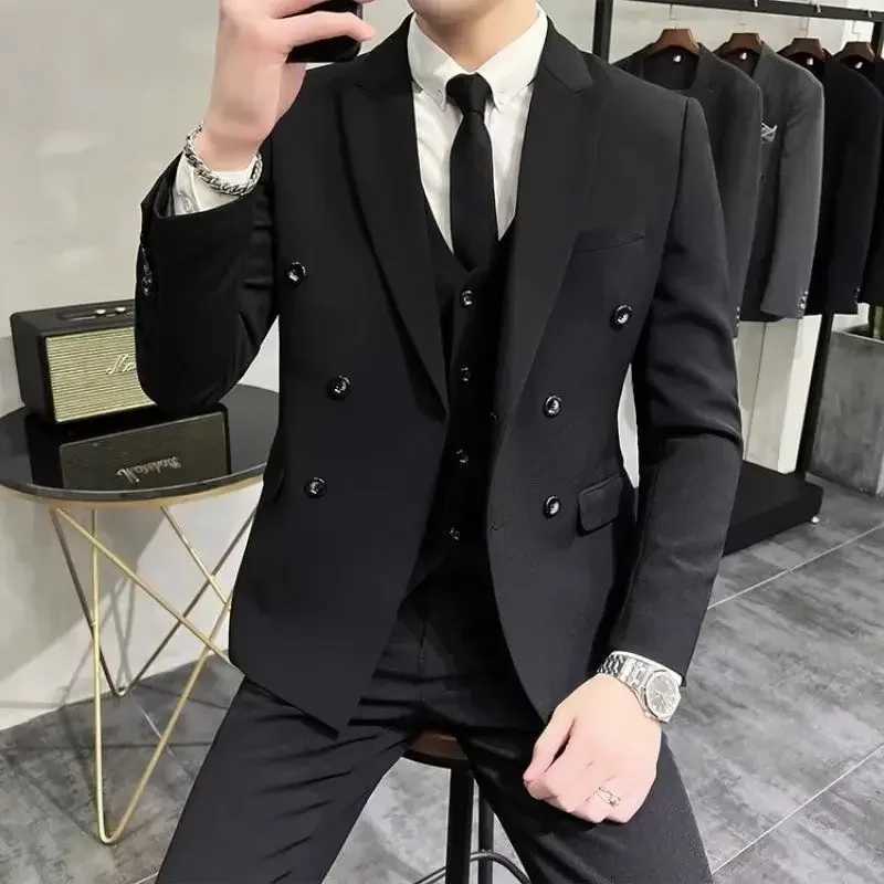 Wedding 2 Piece Outfit Set Male Slim Fit Full Mens Suits and Blazers Dress Formal Groom Clothes Elegant Spring Autumn LuxuryXJ250222