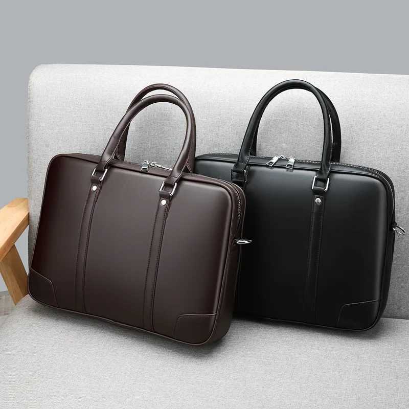 2023 New Fashion Luxury Leather Business Mens Briefcase Male Shoulder Bag Men Messenger Handbag Laptop Computer Designer Bag Z250220