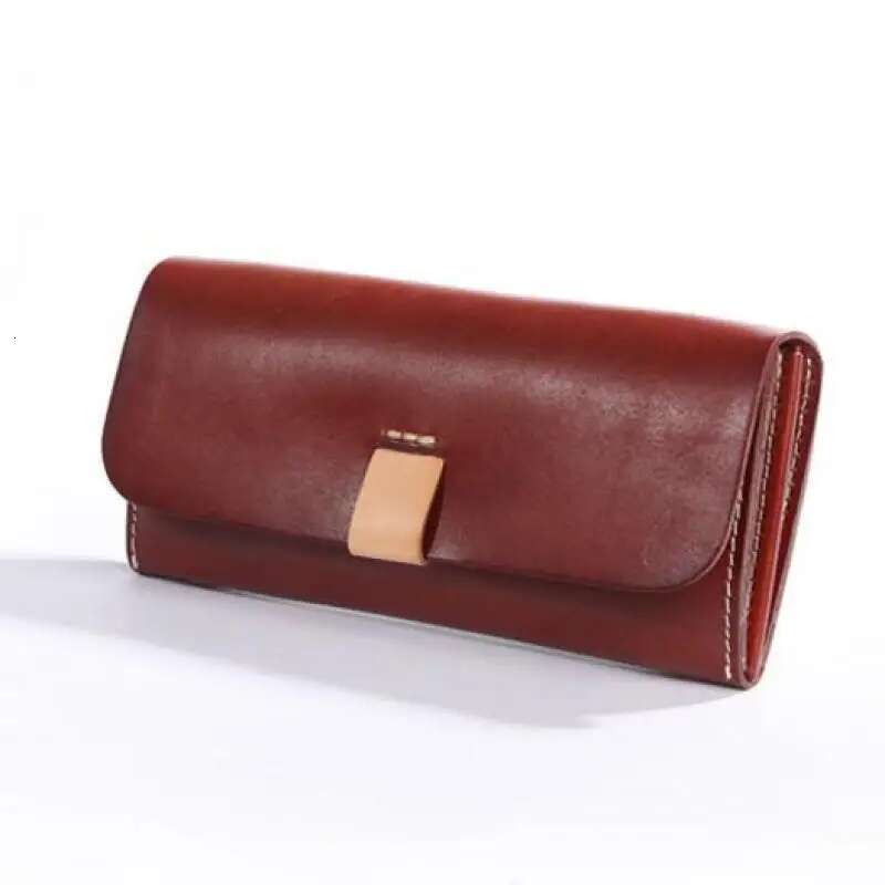 Genuine Leather Clutch Purse for Women hot | Simple Casual Style, Vegetable Tanned, Clasp Closure