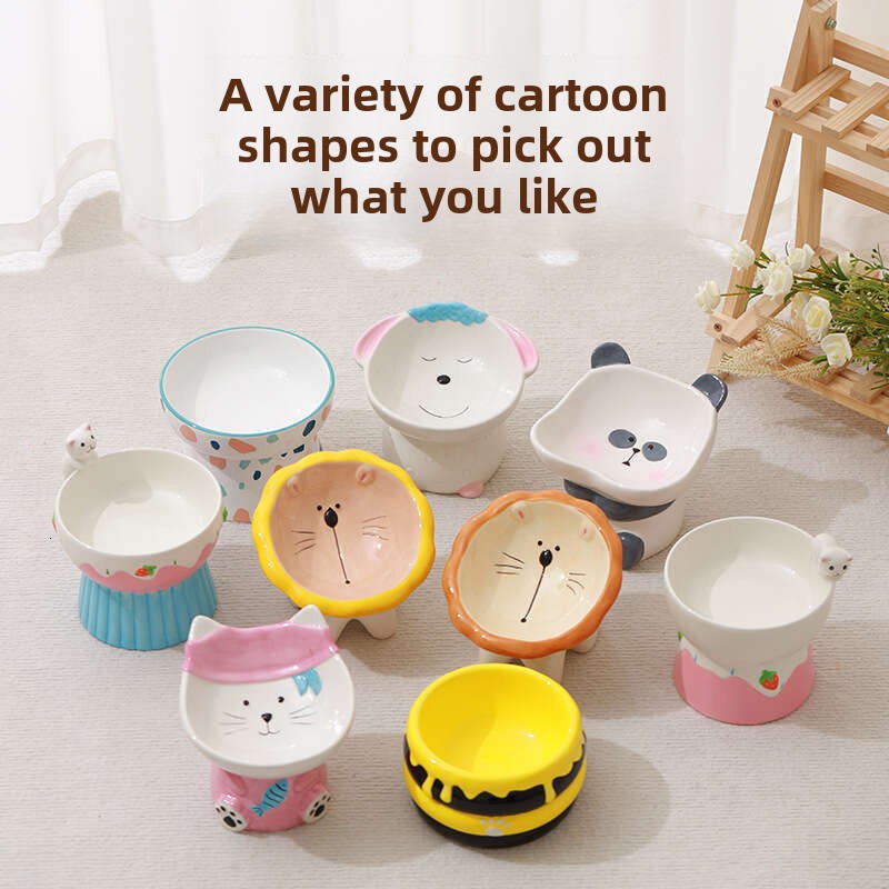 DHpet Elevated Tilted Pet Bowls for Cats & Puppies - Neck-protecting, Anti-spill, Easy Clean, Multiple colors available