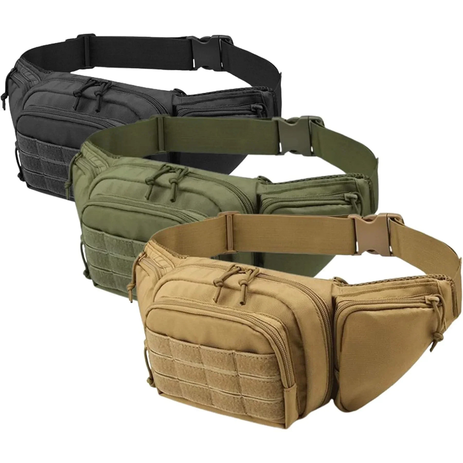 Tactical Multi-function Waist Pack Fanny Packs for Men Nylon Shoulder Hiking Mobile Phone Bag Sports High-capacity Waist Bag 250221