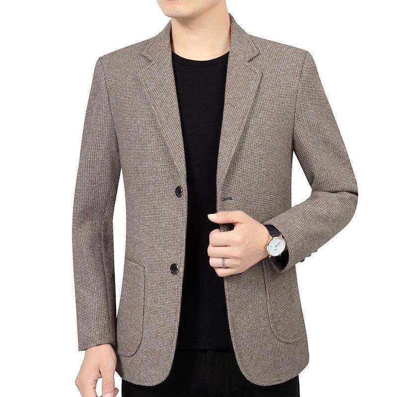 K222Dad's Trendy Casual Fit Suit - Versatile Single Piece Ensemble for Seasonal Wear