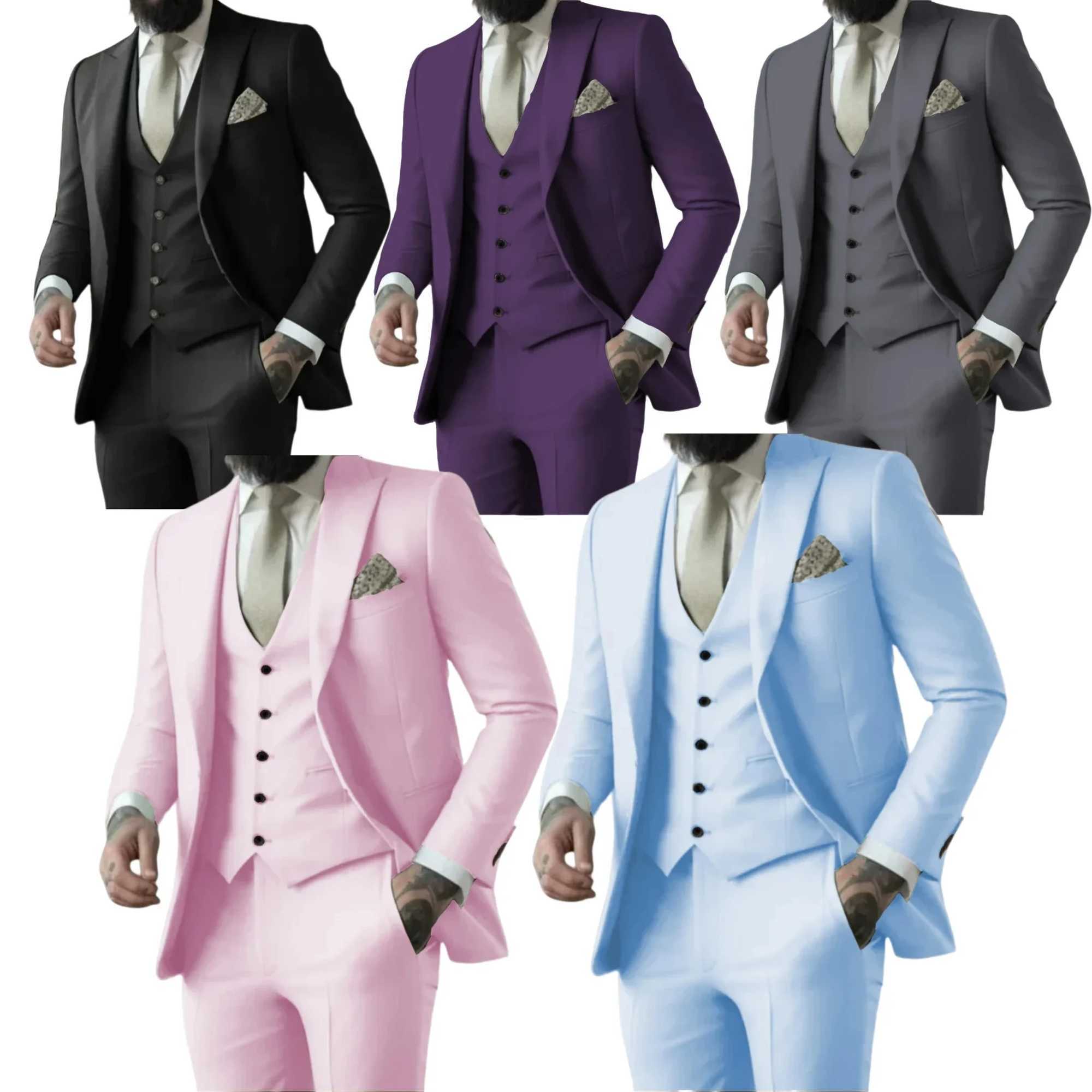 Male Suit3 Pieces Blazer Vest and Pants SetMens Designer Clothesthree-piece Groom SuitMens Suit for WeddingXJ250222
