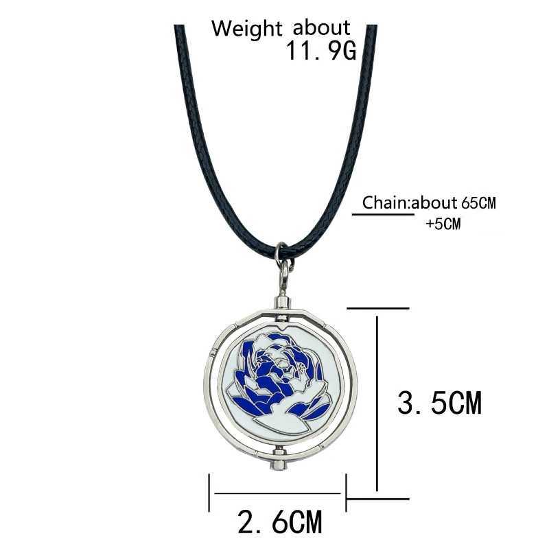 Jinx Blue Rose Rotating Necklace Anime Game Arcane Season 2 Backpack Pendant Metal Fashion Jewelry Fan Series W250221