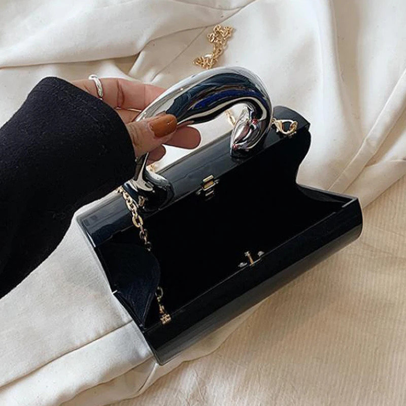 YYW Laser Acrylic Box Evening Bags Trend Mini WomenS Banquet Party Clutch Handbag with Top Handle Shoulder Messenger Bags 250221