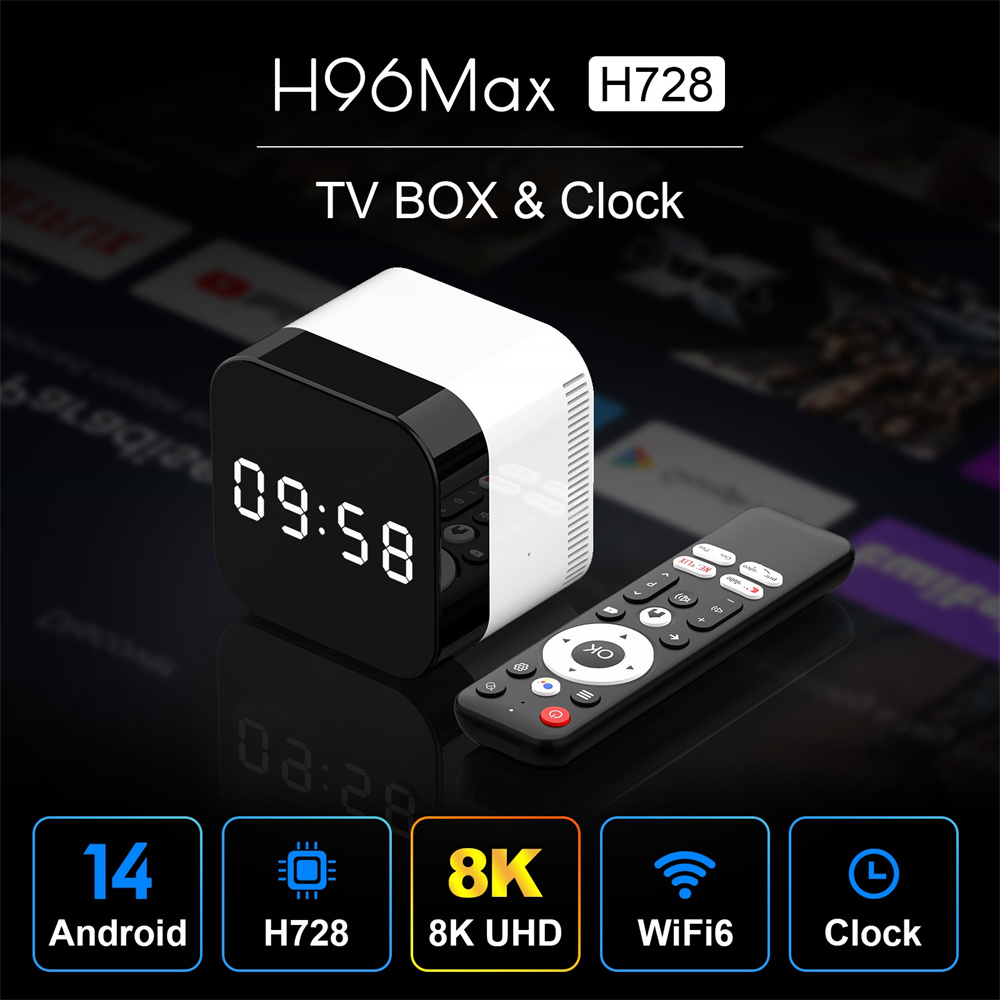 H96 MAX H728 Smart TV Box Android 14 Allwinner Octa Core 8K Wifi6 BT5.0 Media Playe Set Top Box