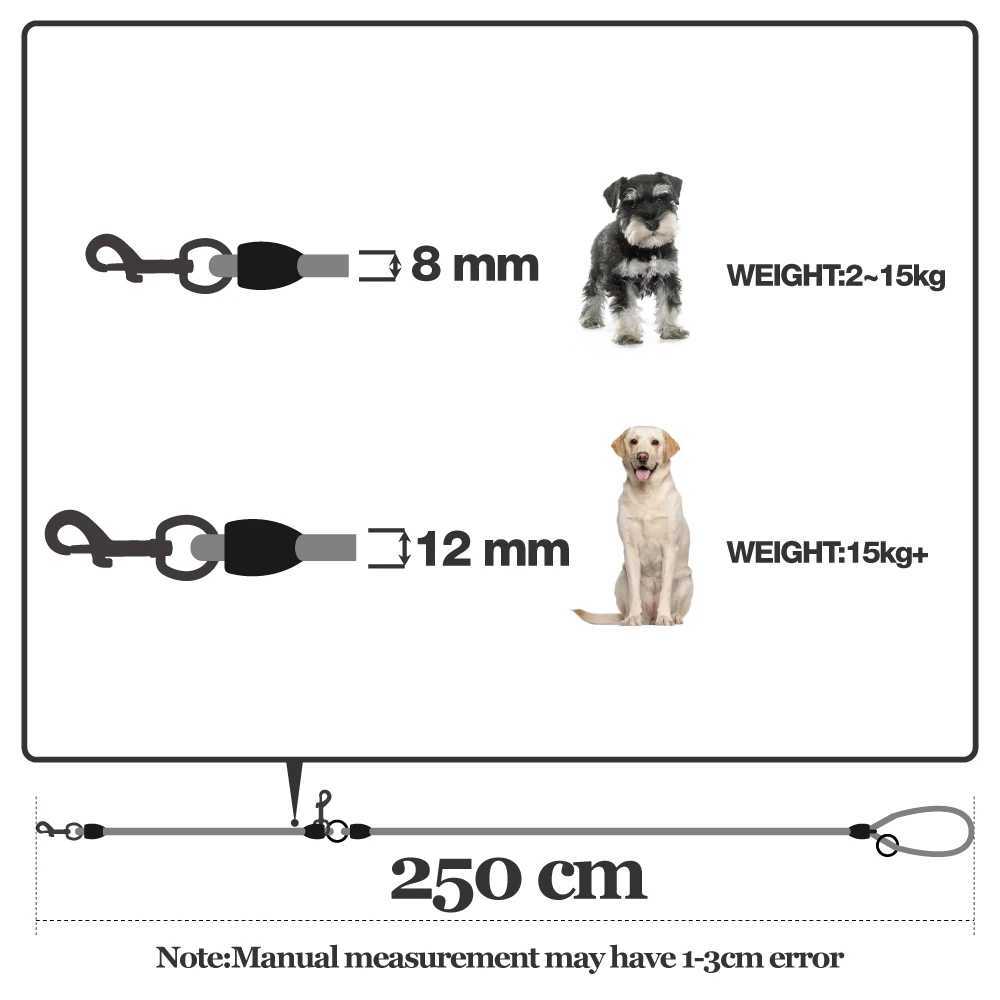 Nylon Dog Leashes Pet Dogs Chain Traction Rope Leads for Running Free Hands Rope Chain for Small Large Dogs Y250704