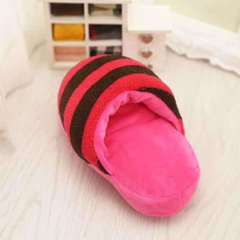 Pet Squeaker Plush Slipper Shaped Puppy Sound Chew Play Toys for Cats Funny Dog Products Outdoor Training Toy