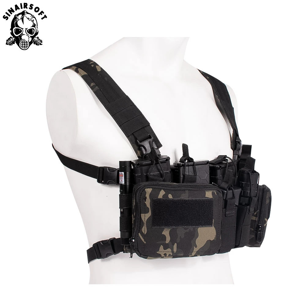 Tactical TCM Nylon Chest Rig Vest Molle System Magazine Pouch Drop Dump Pouch Waist Bag Fit Airsoft Hunting Apparel Accessories 250221