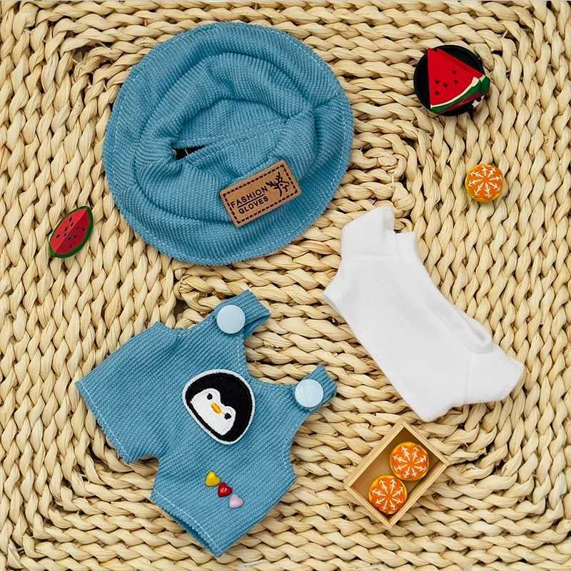 Labubu Doll Fashion Set Cute White Shirt Hat Animal Overalls Doll Clothes Accessory Gift for 17cm DollT250222