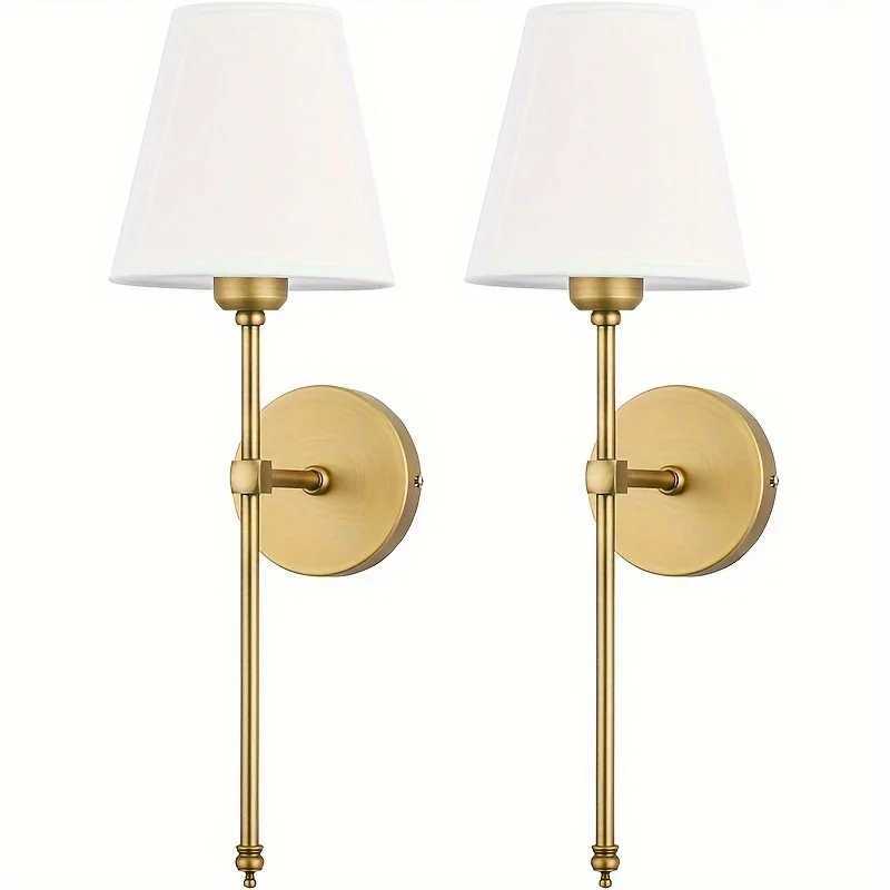 American 2 Packs Wall Lights Battery Operated Wall Sconces Gold Wireless Wall lamp with Remote RGB Colors Modes Rechargeable Z250220