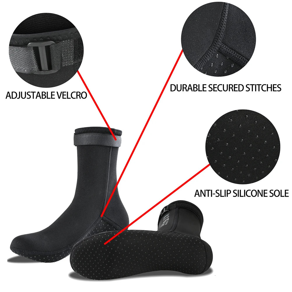 3mm Diving Neoprene Socks Boots Water Shoes Anti Slip Beach Unisex Warm Wetsuit Shoes Snorkel Surfing Swim Socks for Men Women 250221