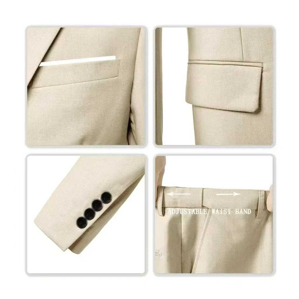 Elegant Suit for Men 3 Piece Blazer Vest and Pant Set Notched Lapel High Quality Tuxedo Mens Suit Wedding Dress Business JacketXJ250222