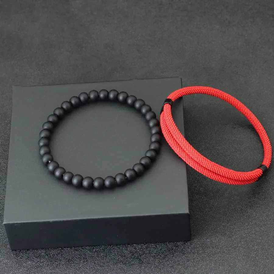 Fashion Mens Bracelet Set 2pcs Sliding Adjustable Lucky Red Thread Bracelet Accessories Men Gifts For Him Bracelet Men Jewelry W250221
