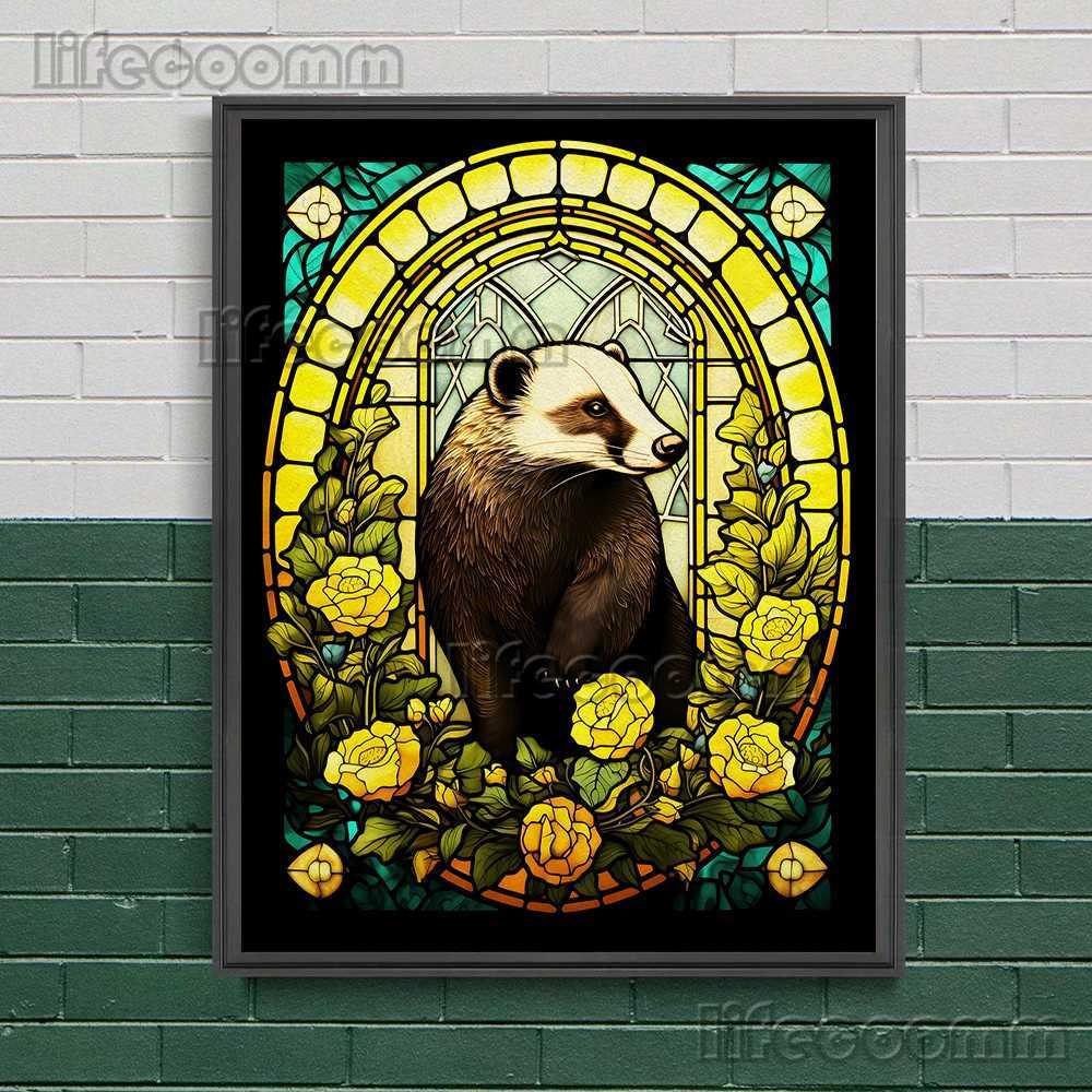 Magic School Four Colleges Abstract Wall Art Canvas Painting RavenclawHufflepuffSlytherin Wizard School Art Poster Print Decor Y250218