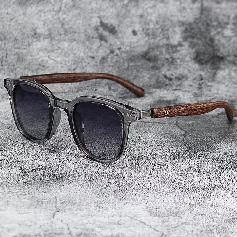 2025 new European and American Ins style wood grain leg rice nail sunglasses, women's sunglasses, men's sunshade, sun protection, UV protect