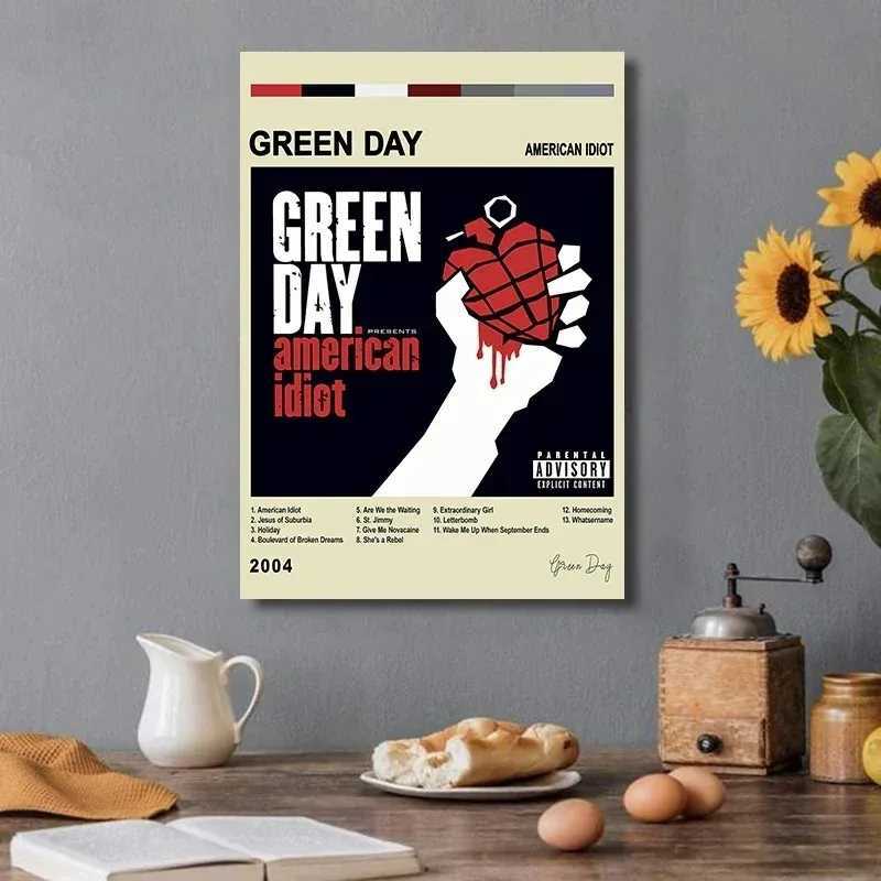 Modern Wall Art Green Day sic Rock Band HD Canvas Oil Painting Poster Prints A Bedroom Living Room Decoration Y250218
